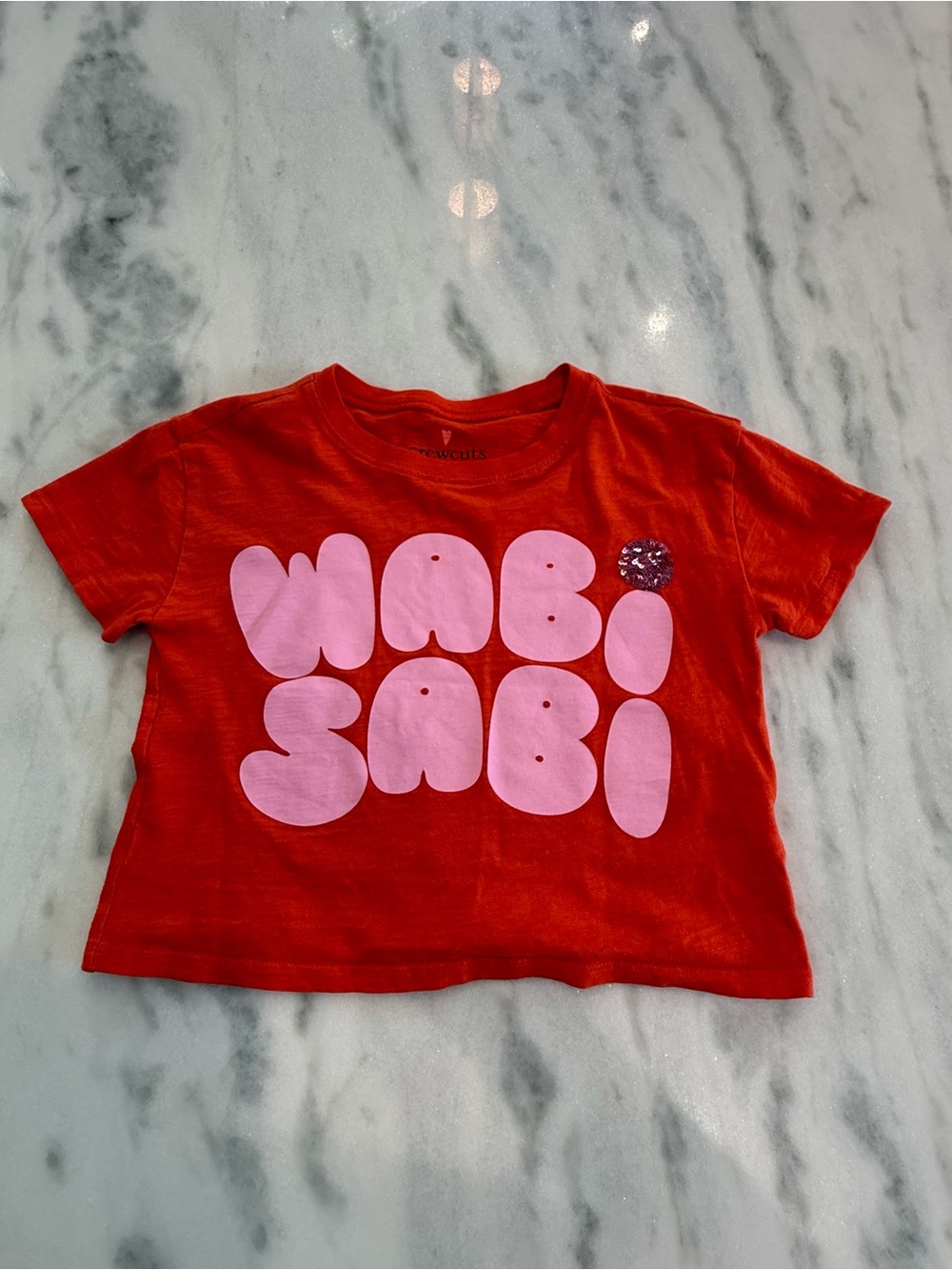 Crewcuts Red Tee with Pink WABI SABI Graphic